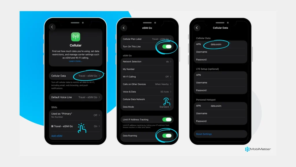 MobiMatter working with iPhone and Android