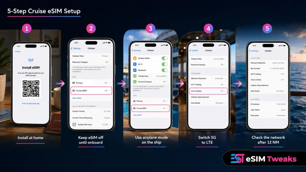 eSIM for Cruises 2026: 9 Best Plans for Sea + Port 16 5 step Cruise eSIM Setup