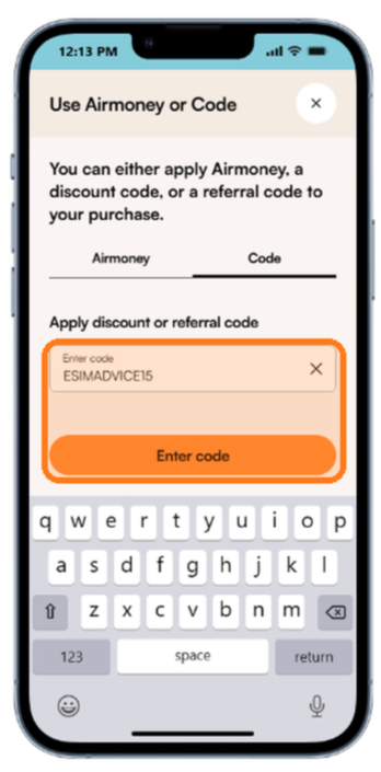 Airalo Promo Code 2026: Get 15% Off With ESIMADVICE15 (Verified Codes) 14 Airalo promo code field showing ESIMADVICE15