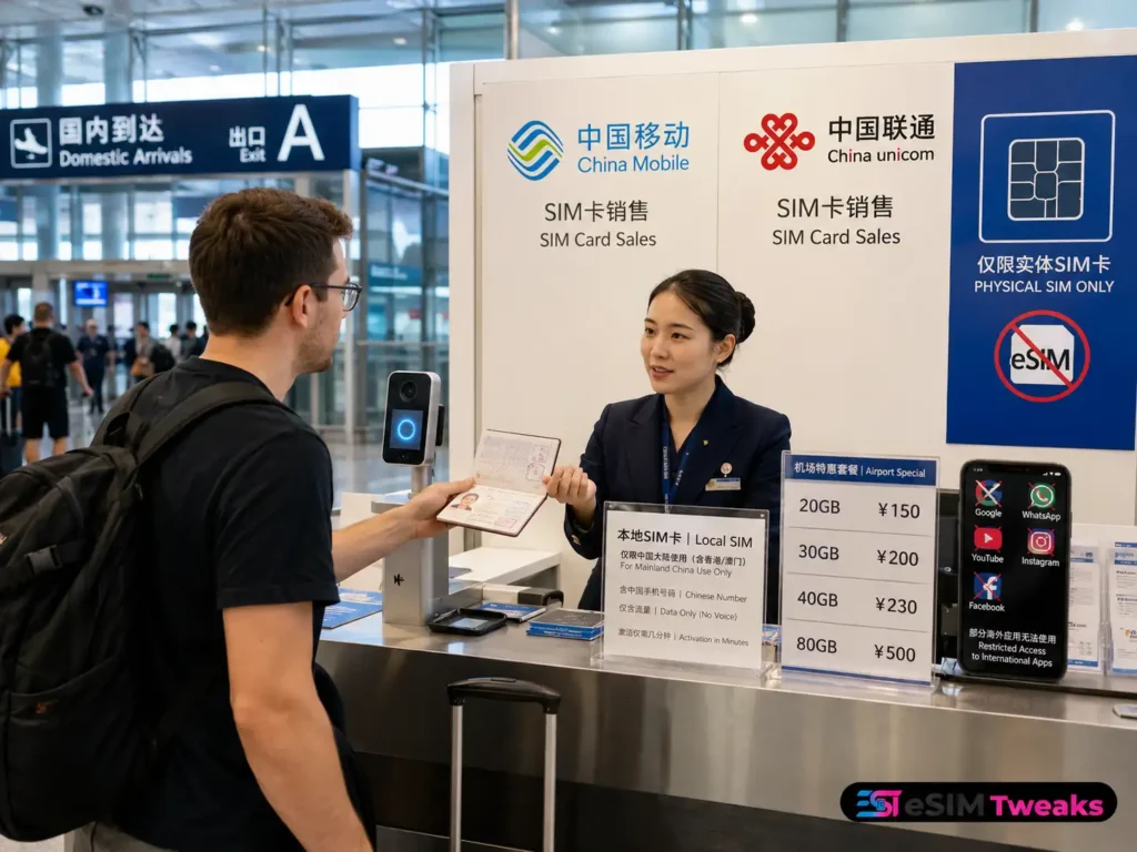 Airport SIM Counter in China Arrivals