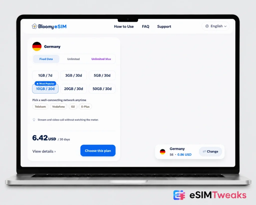 Bloomy eSIM Germany Plan