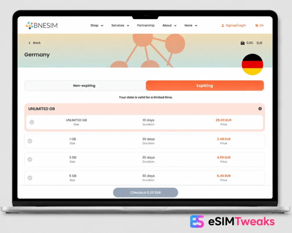 Bnesim Germany eSIM Plan