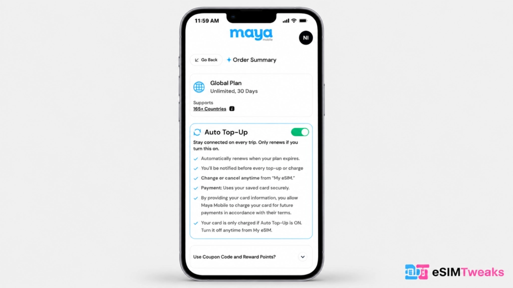 Maya Mobile Coupon Code: Get 10% OFF Every eSIM Plan 3 Choose Maya Mobile 30 Day Plan