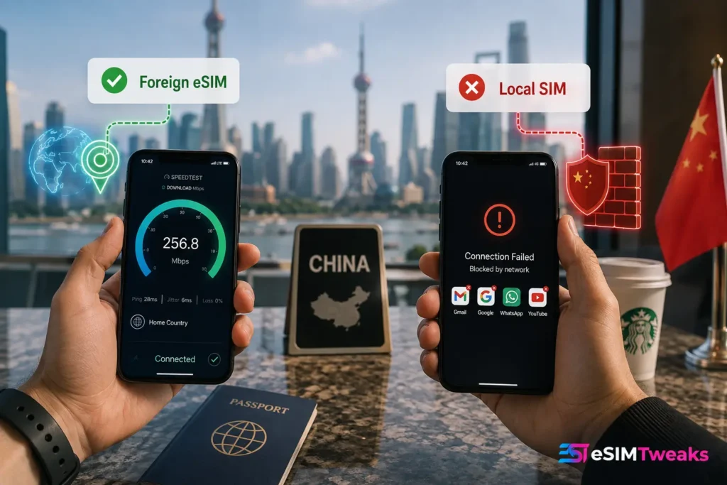 Foreign eSIM vs local SIM in China