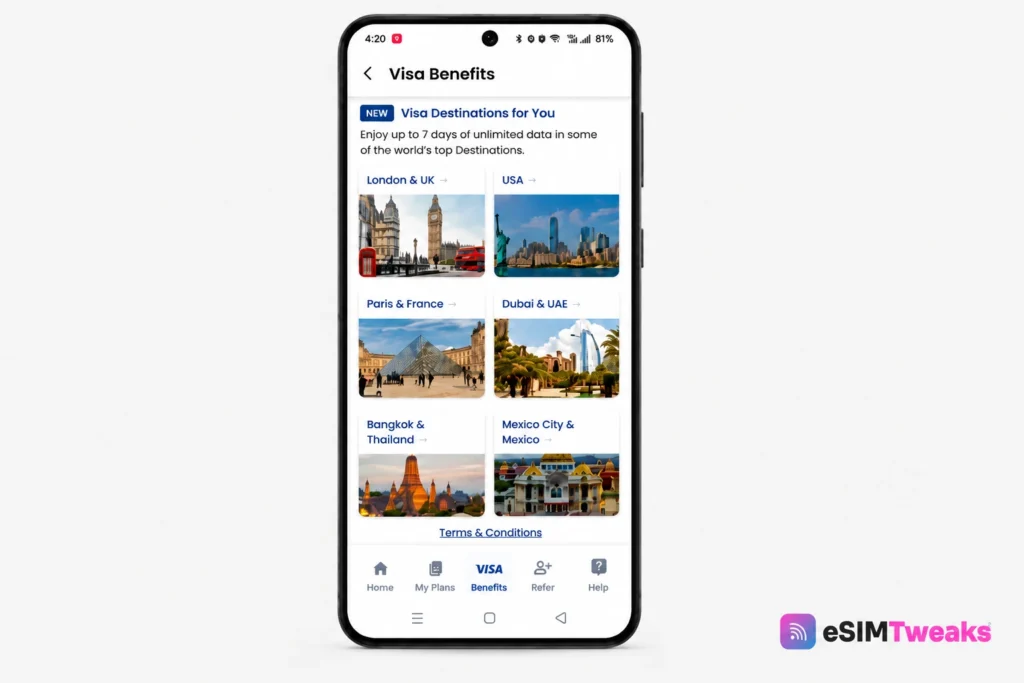 GigSky Promo Code September 2026: 15% Off With ESIMADVICE15 6 GigSky Visa eligible destinations & cities