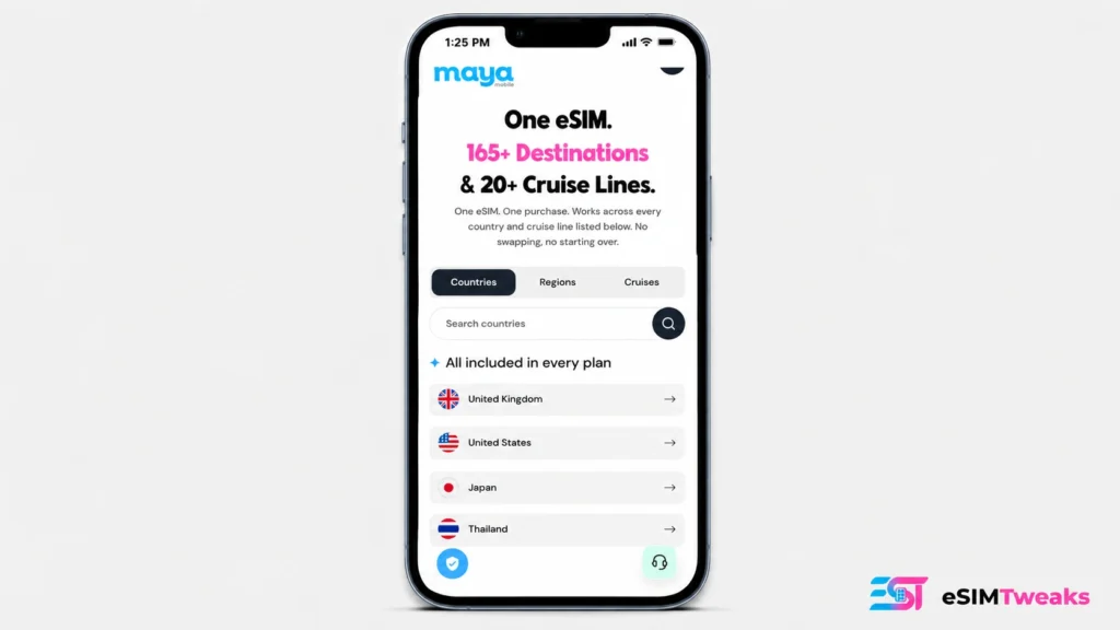 Maya Mobile Coupon Code: Get 10% OFF Every eSIM Plan 22 Maya Mobile 165+ Destinations and Cruise Coverage