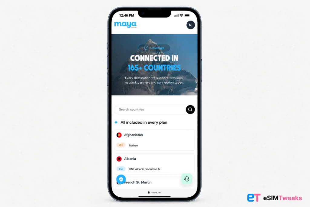 Maya Mobile Coupon Code: Get 10% OFF Every eSIM Plan 19 Maya Mobile Coverage in 165+ Countries