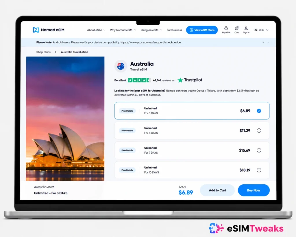 12 Best eSIM for Australia 2026: Telstra vs Everyone 13 Nomad Australia eSIM
