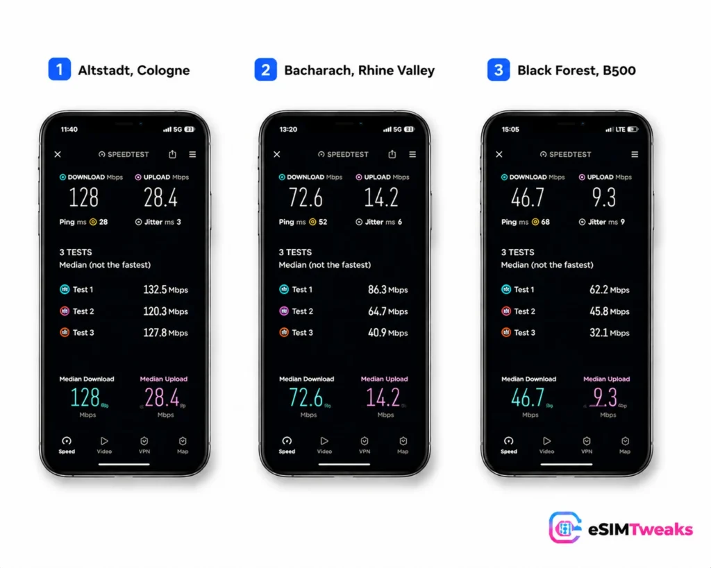 Nomad Germany eSIM speed test results