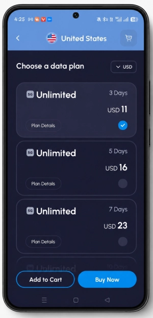 Nomad eSIM Promo Code 2026: 15% Off With ESIMDUDE15 6 Nomad- United States data plans with Buy Now button