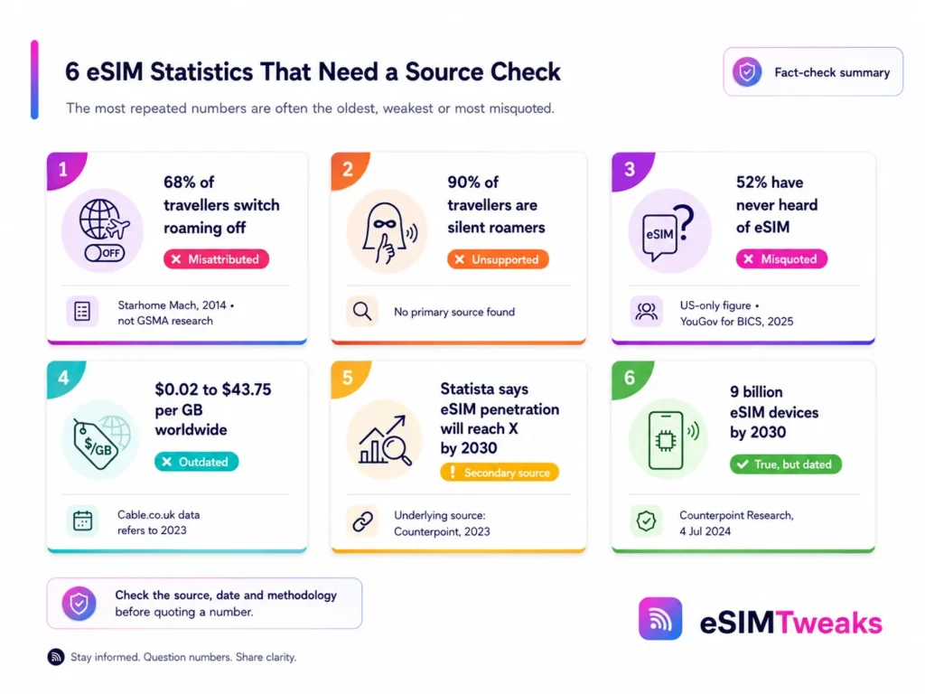 Six eSIM statistics that need source checks