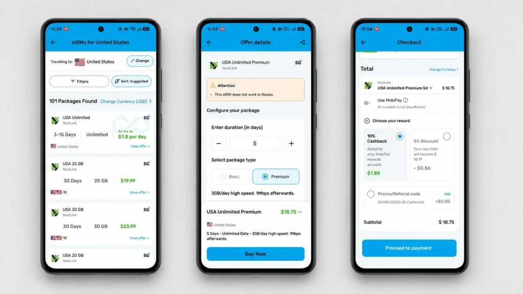 Using ESIMDUDE coupon on Mobimatter