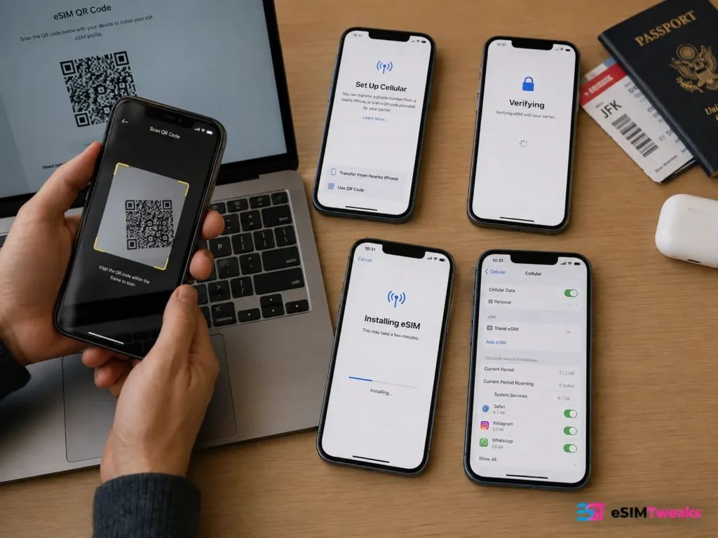 How Does an eSIM Work? A Simple Technical Guide 2 eSIM activation on iPhone