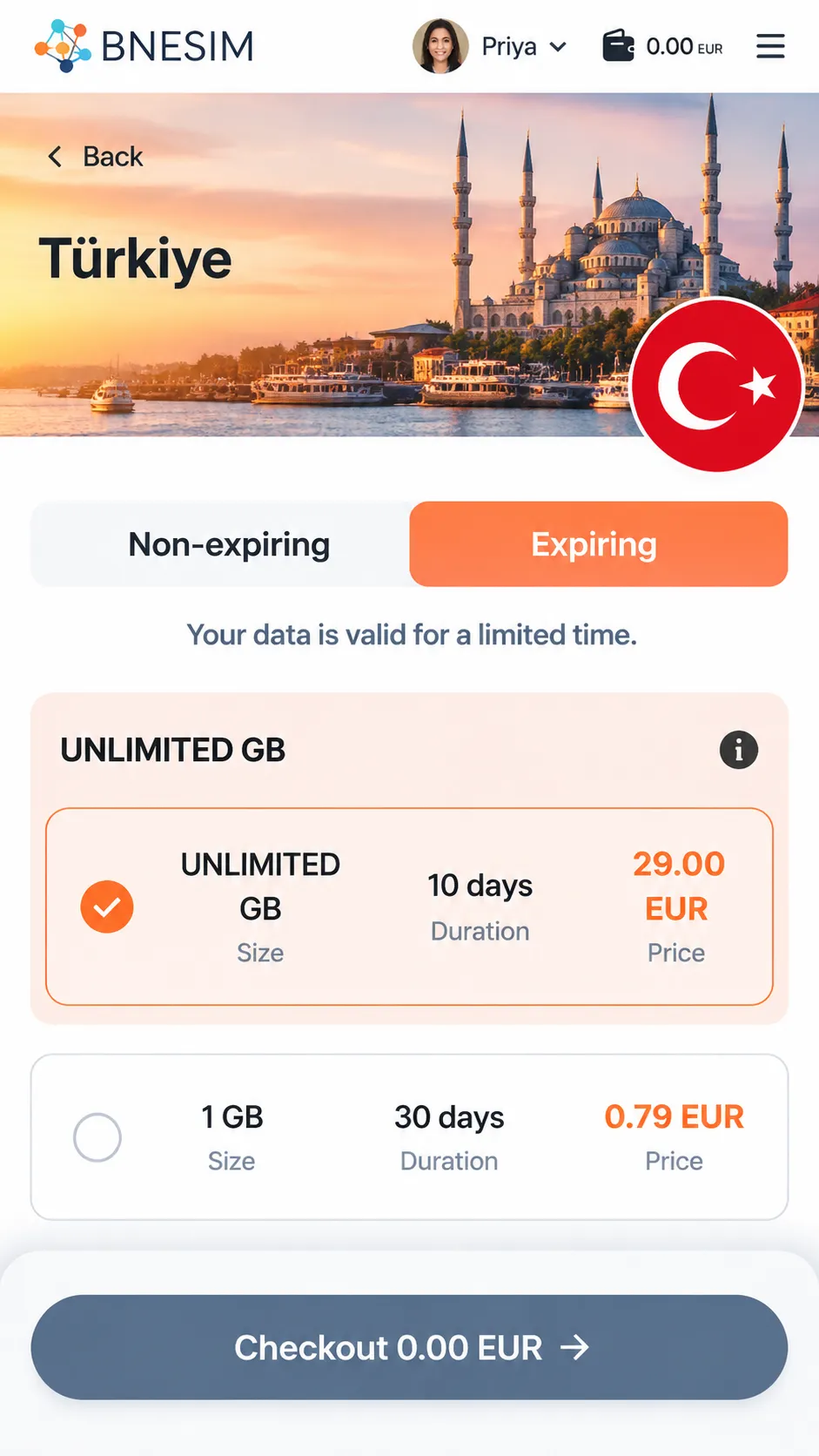 BNESIM - eSIM for Turkey