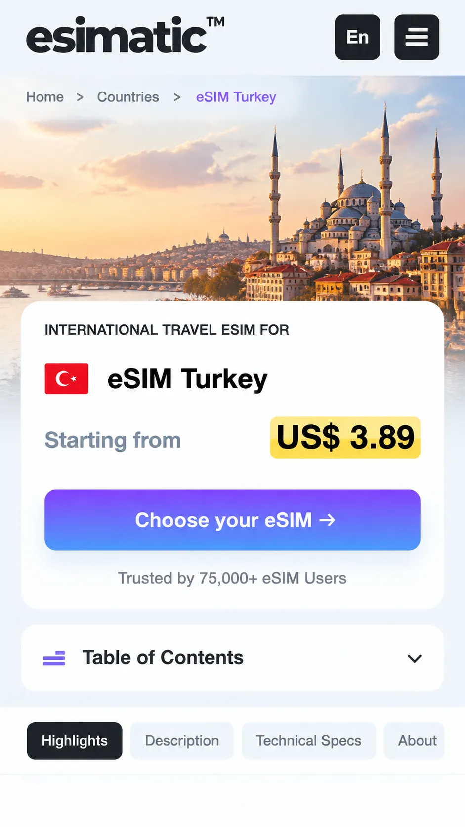 Esimatic - eSIM for Turkey