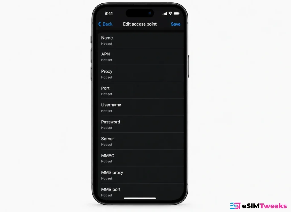 Fix Saily eSIM connection with wbdata APN