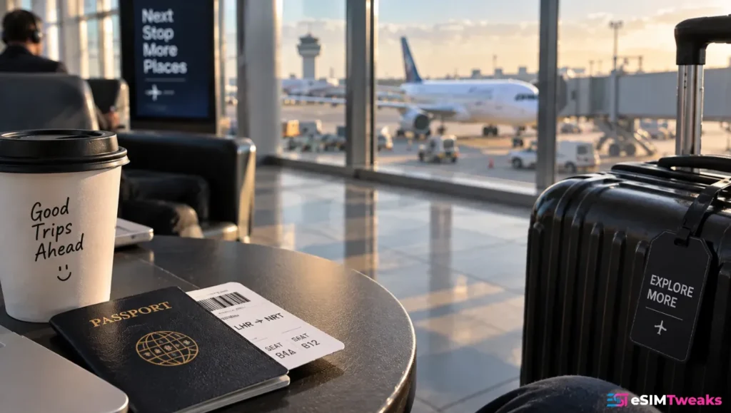 GigSky eSIM travel connectivity at airport
