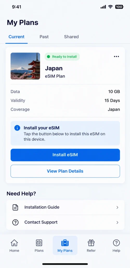 GigSky - install Your eSIM