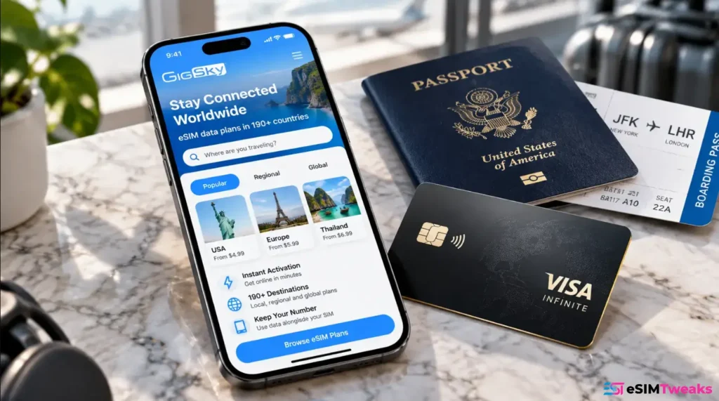 Gigsky Visa Infinite eSIM Travel Benefits