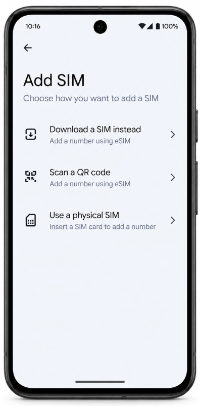 How to Install an eSIM on Google Pixel: Full Walkthrough 5 Google Pixel Add SIM screen with QR code option