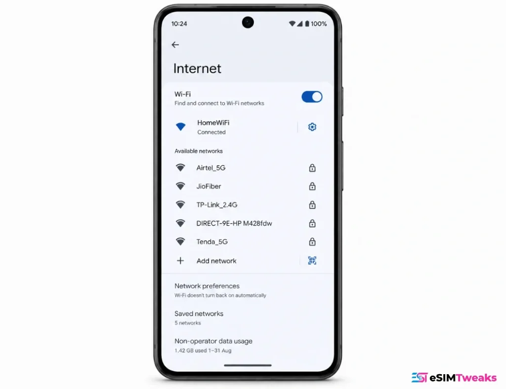 How to Install an eSIM on Google Pixel: Full Walkthrough 2 Google Pixel connected to Wi-Fi before eSIM installation