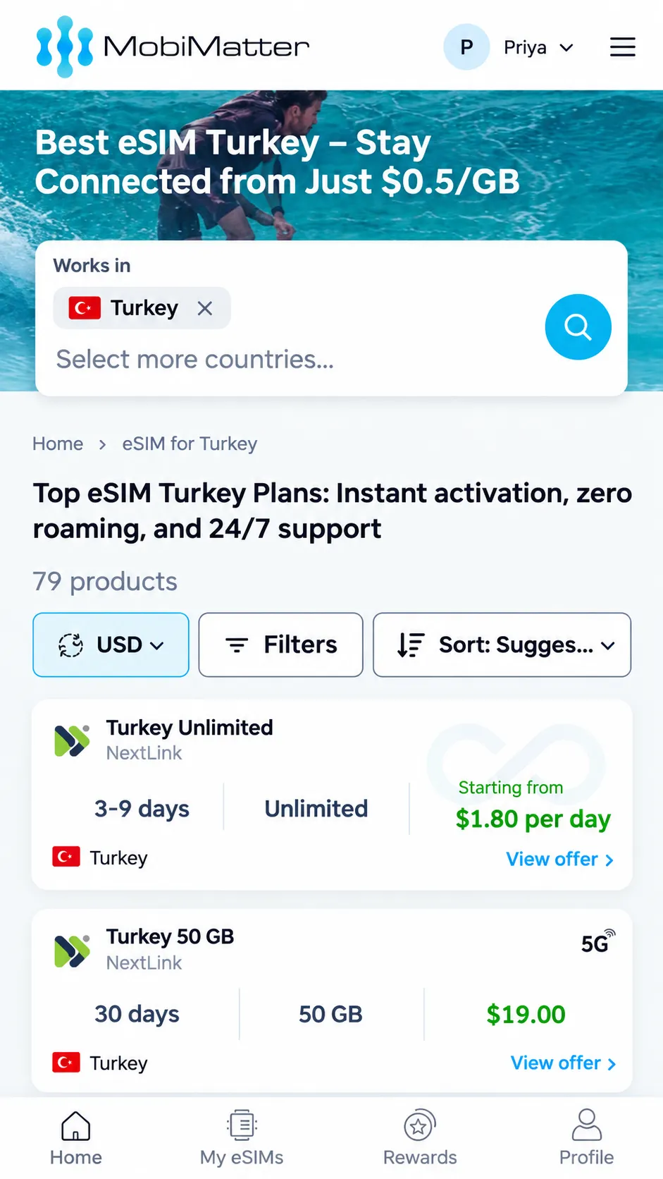 MobiMatter - eSIM for Turkey