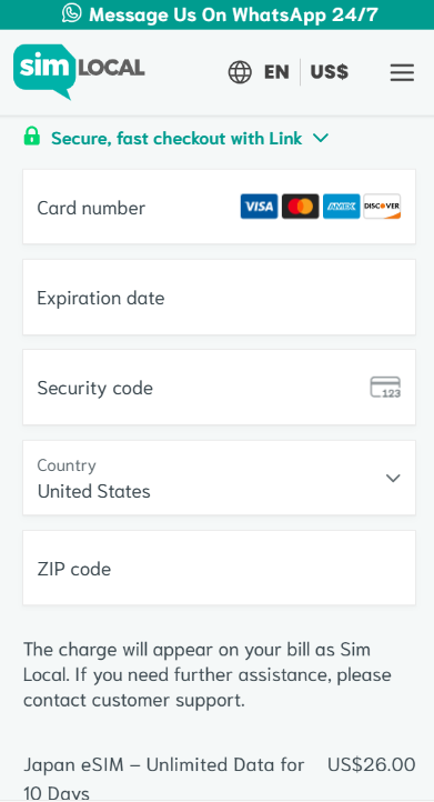 Sim Local Discount Code 2026: 10% Off + 10GB Daily for $2.44 11 Sim Local eSIM checkout payment method