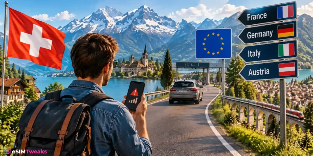 Switzerland EU roaming border travel eSIM