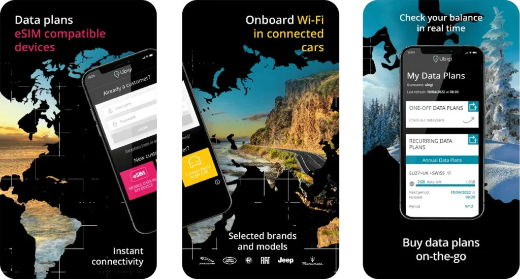 Ubigi app and eSIM data plans