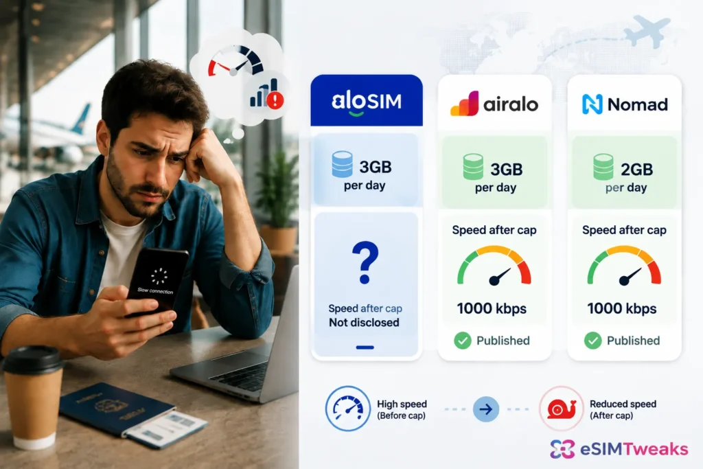 aloSIM unlimited plan speed comparison