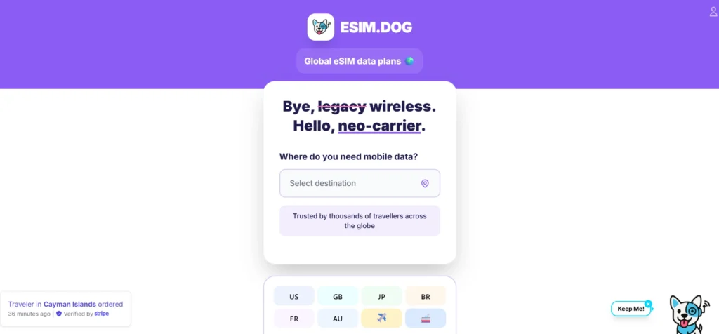 eSIM.dog Homepage