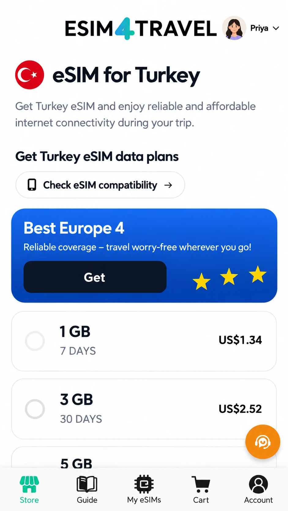 eSIM4Travel eSIM for Turkey