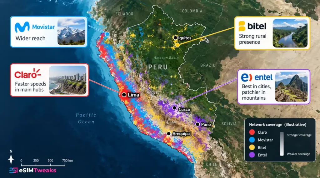 Best eSIM for Peru 2026: 10 Ranked, Priced and Pressure Tested 4 Peru mobile network coverage map