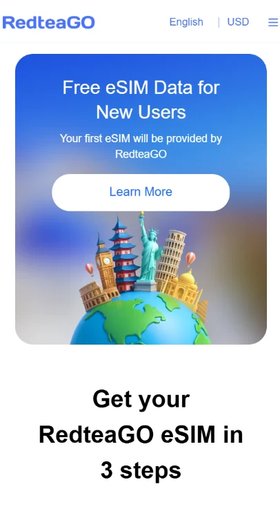 RedteaGO Promo Code 2026: 5% Off, Plans Under $10 20 RedteaGO offers free eSIM data for new users