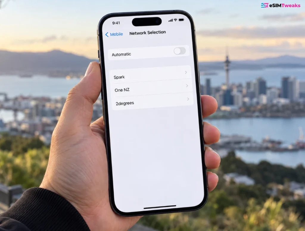 eSIM for New Zealand: 9 Best & Cheapest Plans (2026) 19 iPhone manual network selection for New Zealand eSIM setup